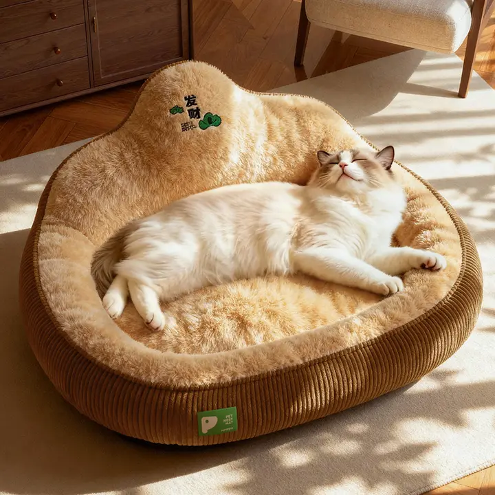 季節を問わず使用できる猫用ベッド【安全感・ソファスタイル・小型犬にも対応】