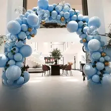 海洋テーマのバルーンアーチ【ブルー・学校・幼稚園・誕生日・開店祝い用装飾】