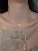 気品あるジルコン滴型ネックレス【925純銀・ロングネックライン用・シンプルデザイン】