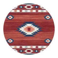 モロッコ製 円形カーペット【リビング・寝室用・アメリカンヴィンテージ・ボヘミアンスタイル・赤いクリスマスカーペット】