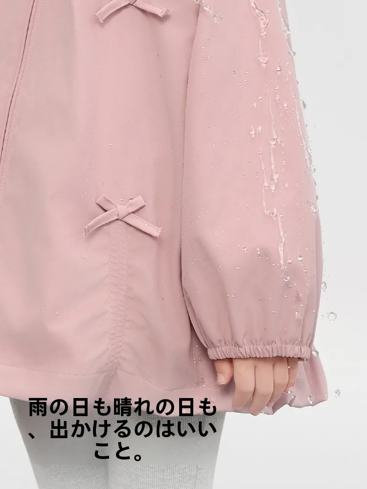 防風防水機能付き子供用ジャケット：春秋期の女の子に最適な可愛いデザインの選択