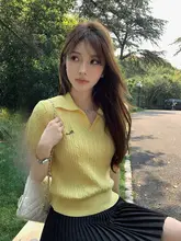 クラシックツイストニットポロシャツ【学院風・短袖・女性用】