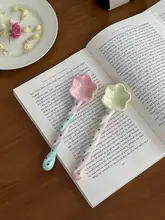 少女心をくすぐる花柄陶器スプーン【ロングハンドル・家庭用・インテリアデザイン】