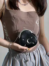 ショルダーバッグ レディース ミニ 三日月型 チェーン がま口 おしゃれ 上品 着回し 夏 リップ イヤホン収納 「uustudio」