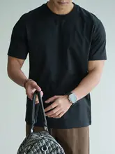 半袖Tシャツ メンズ モダールコットン混 ラグランスリーブ コンパクトネック ストレッチ 通気性 カジュアル スポーツ ジム 夏