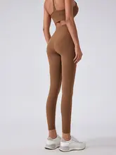 高腰提臀ヨガパンツ【女性用・タイトフィット・無縫製・マット仕上げ・秋用】