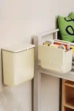 壁掛け式ゴミ箱【学生寮用・ふた付き・キッチンやベッドサイドに最適】
