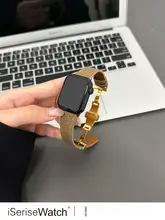 Apple Watch バンド レディース 本革 型押し バタフライバックル 上品 おしゃれ 夏「iserisewatch」