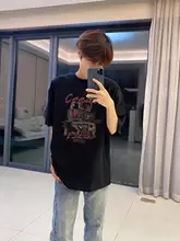 ストリートスタイル ブラック 半袖Tシャツ【メンズ・コットン・カジュアル】