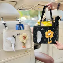 車載ゴミ箱＆ティッシュボックス【多機能・後部座席用・収納ラック】