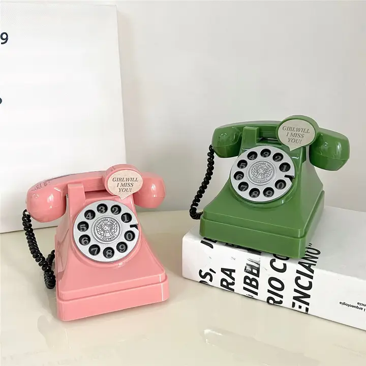 貯金箱 電話機モチーフ インスタ映え ピンク かわいい 置物 インテリア 撮影用小物 誕生日 プレゼント
