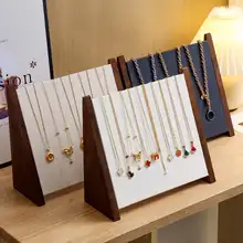 木製トライアングルネックレスディスプレイスタンド【アクセサリー収納・ピアス掛け・ヘアゴム対応】