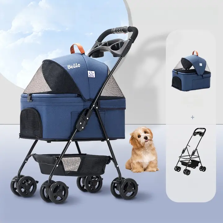 ペットカート 犬 猫 折りたたみ式 軽量 分離式ケージ お出かけ用 小型