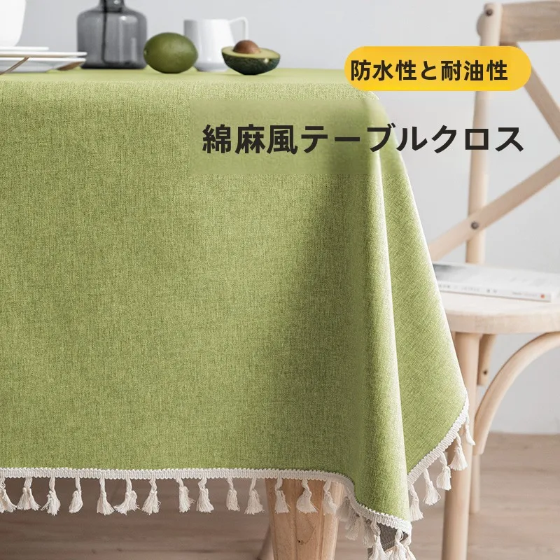 防水加工の布製テーブルクロス：長方形・免洗・コットンリネンで高級感を実現