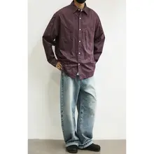 秋季用の長袖ワークシャツ【カジュアル・ゆったりシルエット・メンズ】