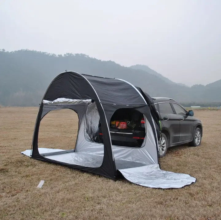 黒いSUV用タープ【自動車・自転車両用・車台接続可能】