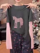 レディース長袖Tシャツ【ウエストラインデザイン・ルーズフィット・カジュアル】（セットアップ対応）