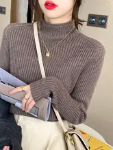 ハイネックニットトップス【レディース・極上の柔らかさ・ダークカラー】