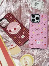 スイーツデザインのマグネット吸着マットフィルム二合一スマホケース【手描きイラス ト・ユニークデザイン】