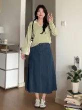 春用 ゆったりしたニットシャツ【長袖・襟付き・体型カバー】