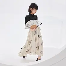 植木柄 半袖シャツとスカート【キッズ用・夏用・フレアデザイン】（セットアップ対応）