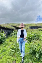 MsDidion エコ酵素洗浄コットンデニム ハイウエストストレートパンツ【オールシーズン・ウォッシュドデザイン】