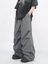 カーゴパンツ メンズ ワイド ルーズ プリーツ デザイン性 アメリカンスタイル 上品 カジュアル インスタ映え ハイストリート 「Mz」