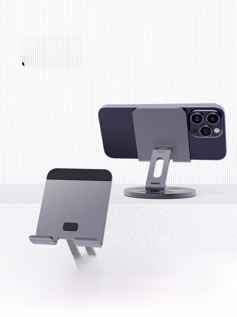 360°回転可能な折りたたみ式スマートフォンデスクスタンドの仕組みと実用性