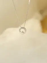 S925純銀製の空洞の円形水滴ネックレス【シンプルで上品・ロックボーンチェーン】