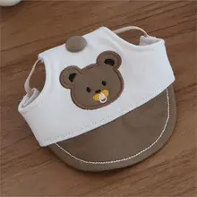 全棉製の犬用胸部ハーネス【カートゥーンデザイン・外出用・帽子付き】（セットアップ対応）