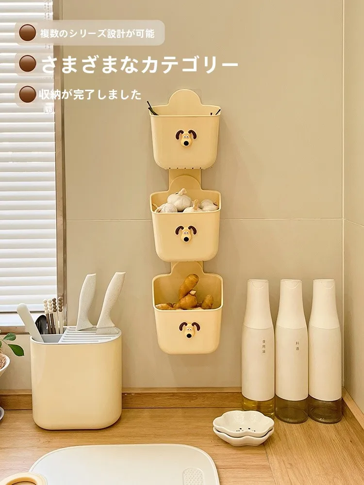 収納ボックス 野菜 壁掛け 穴あけ不要 多機能：キッチン吊り戸棚に最適な果蔬収納の実用性と効率性