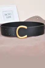 デザイン性抜群！レディースコート用真皮ウエストベルト【幅広・ウエストを引き締め】