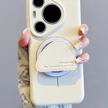 華為Pura80Pro対応 液体シリコンスマホケース【インスタ風・マグネットスタンド・耐衝撃】