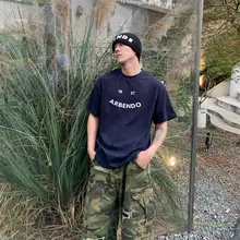 アメリカンレトロ風 プリント半袖Tシャツ【ゆったり・カジュアル】