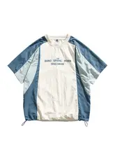 夏用レトロ山系デザインのバイカラー半袖Tシャツ【ユニセックス・シルエット・速乾性】