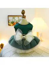 春用リボン付き犬服【薄手・テディベア・小型犬対応・夏用・秋も着用可】