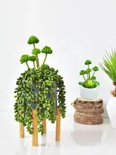 リアルな造花の多肉植物ミニ盆栽【インテリア装飾・リビング・テーブル用】
