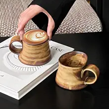 マグカップ 粗陶 窯変釉 ヴィンテージ 変形 コーヒー ラテ 朝食 おしゃれ