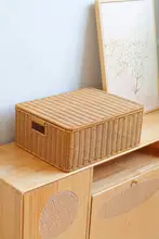 Kens 収納バスケット【ラタン風編み・リビング・衣類・おもちゃ整理用】