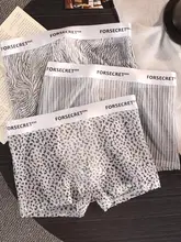 涼感素材使用の透明メッシュ豹柄メンズショーツ【無痕・運動用】