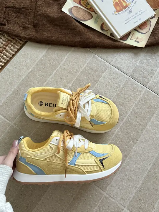 厚底スポーツシューズ【レトロデザイン・カジュアル・夏用】