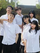 高校生用 夏用白シャツ【ルーズフィット・短袖・卒業式・男女兼用】