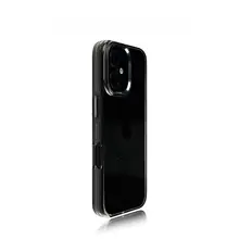 iPhone 16用 磁吸式スマートフォンケース【ブラック・クリア・アクリル・超防摔・金属ボタン】