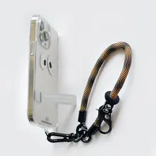 茶色と黒のアイシリーズ スマホストラップ【アウトドア用・防紛失リング・付き】【セットアップ対応】