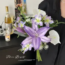 シンプルなデザインのフェイクフラワー小花束【インテリア装飾・高級感・手持ち用】