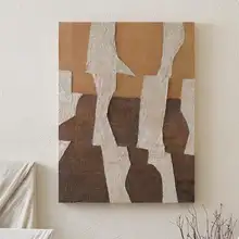 手描きオイルペイントのアートパネル【和のテイスト・抽象模様・リビング用・玄関・ダイニング】