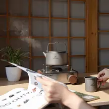軽量チタン製キャンプ用ケトル【アウトドア・持ち運び便利・お湯沸かし用】