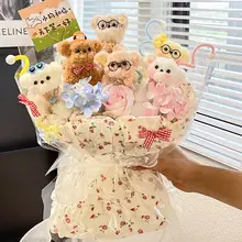 可愛い手作り犬型クッションブーケ【誕生日プレゼント・女の子向け・卒業祝い】