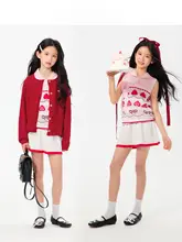 リボン付きアイスシルクミニスカート【女の子用・薄手・中大童向け】