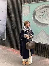 Hhyii ヴィンテージ風 2wayウールコート【ダブルフェイス・中ロング・女性用】